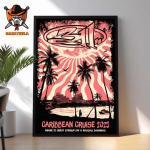 311 Caribbean Cruise 2025 Wavy Sun-Ray Sticker Home Decor Poster Canvas