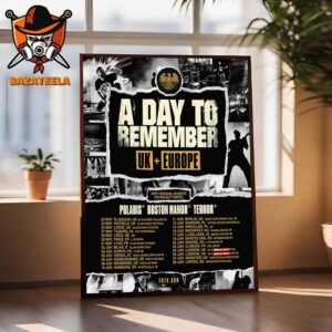 A Day To Remember UK And Europe Tour 2025 Poster With Special Guest Polarris – Boston Manor And Terror Home Decor Poster Canvas