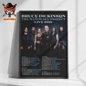 Bruce Dickinson The Mandrake Project Live 2025 Tour List Shedule Home Decor Poster Canvas