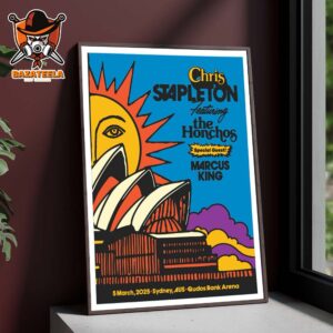 Chris Stapleton With Marcus King  Live Show Poster Music For Qudos Bank Arena In Sydney AUS On March 5th 2025 Home Decor Poster Canvas