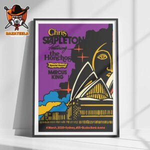 Chris Stapleton With The Special Guest Marcus King Live Show Music Poster For Qudos Bank Arena In Sydney AUS On March 4th 2025 Home Decor Poster Canvas