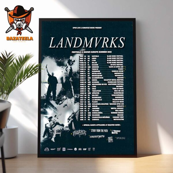 Landmvrks Festivals And Shows Europe Summer Tour 2025 Special Guest Appearing At Selected Dates Home Decor Poster Canvas