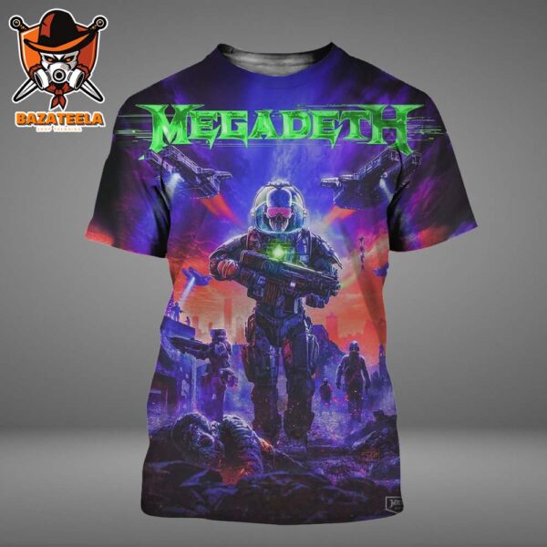 Megadeth Cyber Army 2025 Sci-Fi Limited Edition Poster Heavy Metal Band All Over Print Shirt