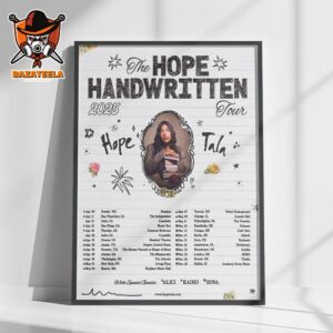 Hope Tala The Hope Handwritten Tour 2025 Schedule With Special Guest Alici – Kairo And Bina Home Decor Poster Canvas